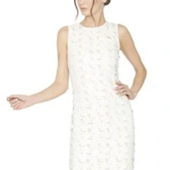 RARE NWOT Alice + Olivia Fey Neutrals Ivory Cutout Embroidered Midi Dress 4 $465 - Picture 4 of 8